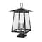 Z-Lite Rainer 5 Light Outdoor Pier Mounted Fixture, 15.5in. W x 28.5in. H, Black 5015PHXLS-SQPM-BK - alternate 1